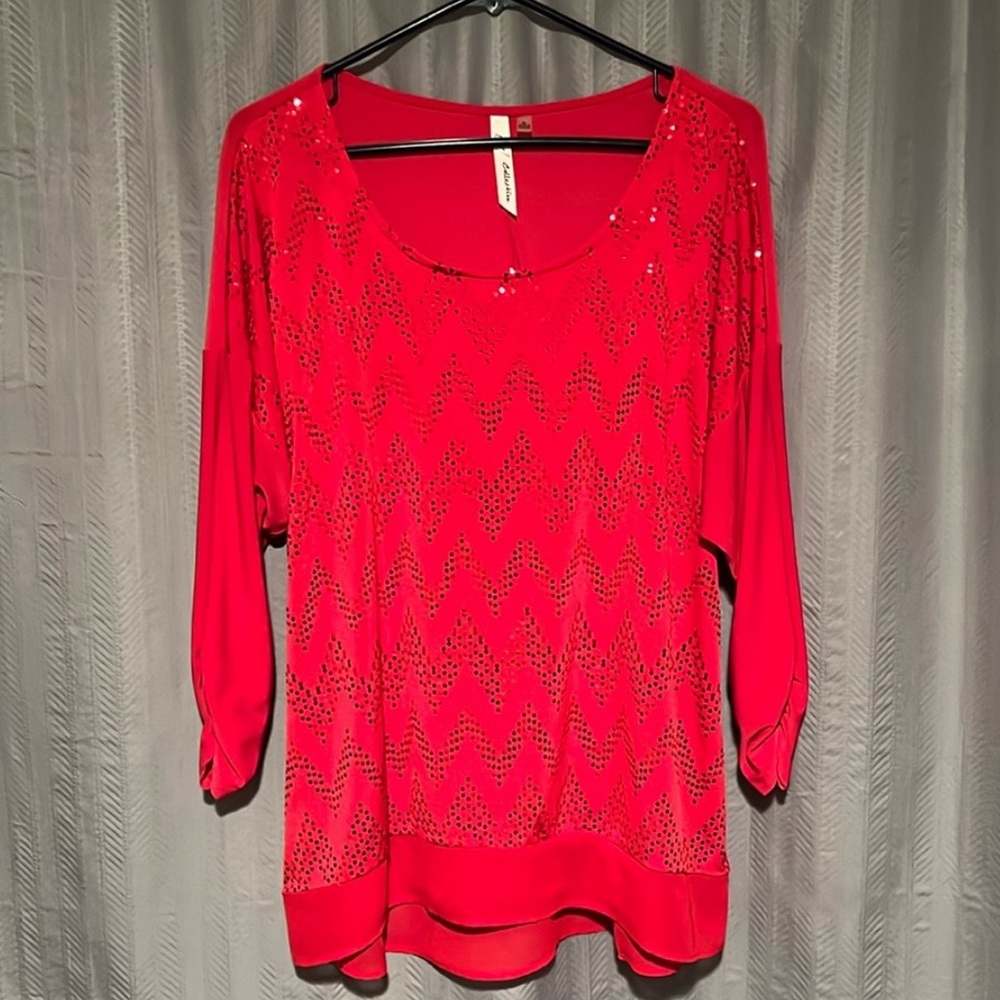 NY Collection Sequined Top